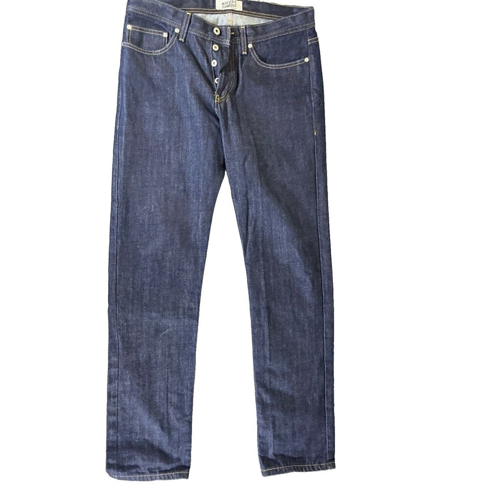 Naked & Famous Jeans Mens 34 X 32 Indigo Weird Guy Okayama Spirit 2 Selvedge